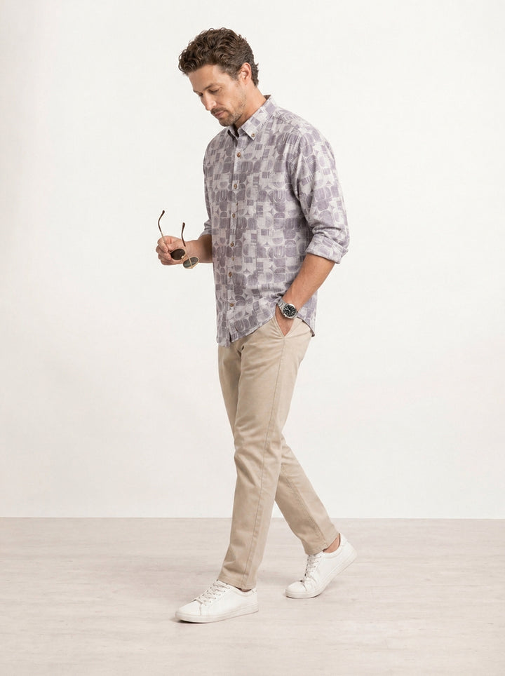 Slim Fit AOP Full Sleeve Shirt | Purple