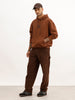 Oversized Back Printed Hooded Sweatshirt | Brown