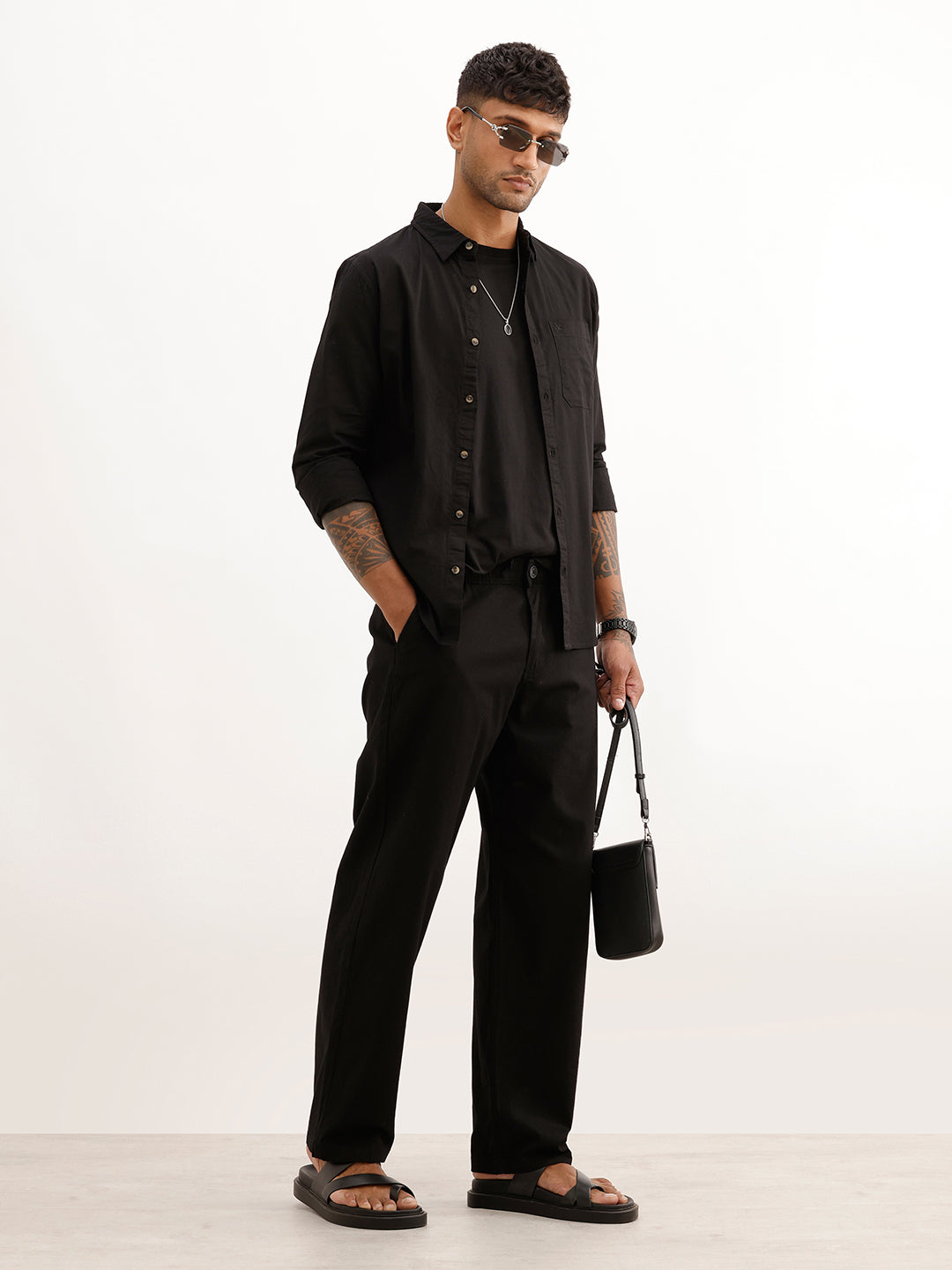 Solid Loose Fit Trouser | Black