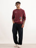 Regular Fit Placement Printed Sweatshirt | Wine
