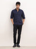 Solid Slim Fit Full Sleeve Shirt | Navy Blue