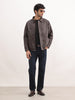 Solid Comfort Fit Zipper Jacket | Brown