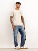 Slim Fit Placement Printed T-Shirt | Beige