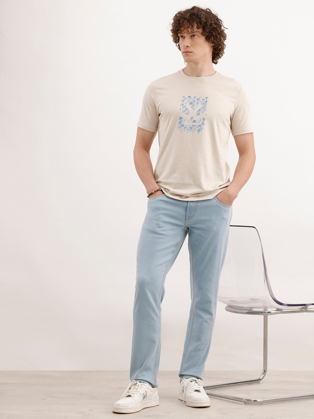 Solid Slim Fit Denim Jeans  | Light Blue