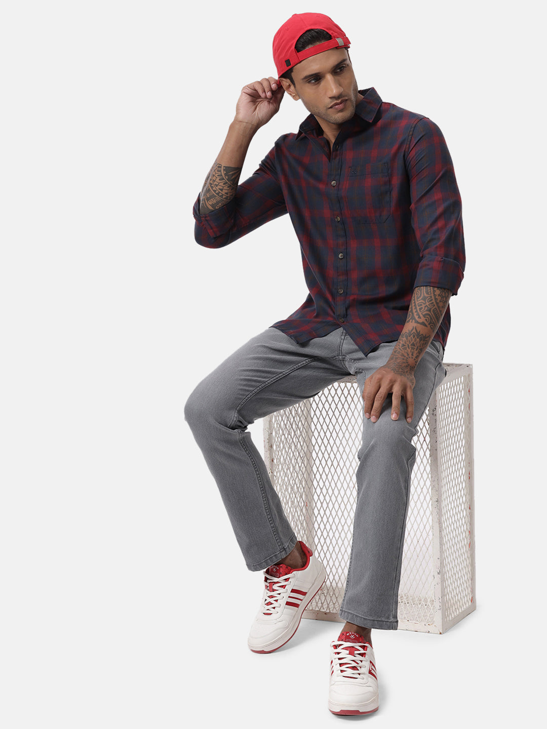 Red Suave Checked Shirt