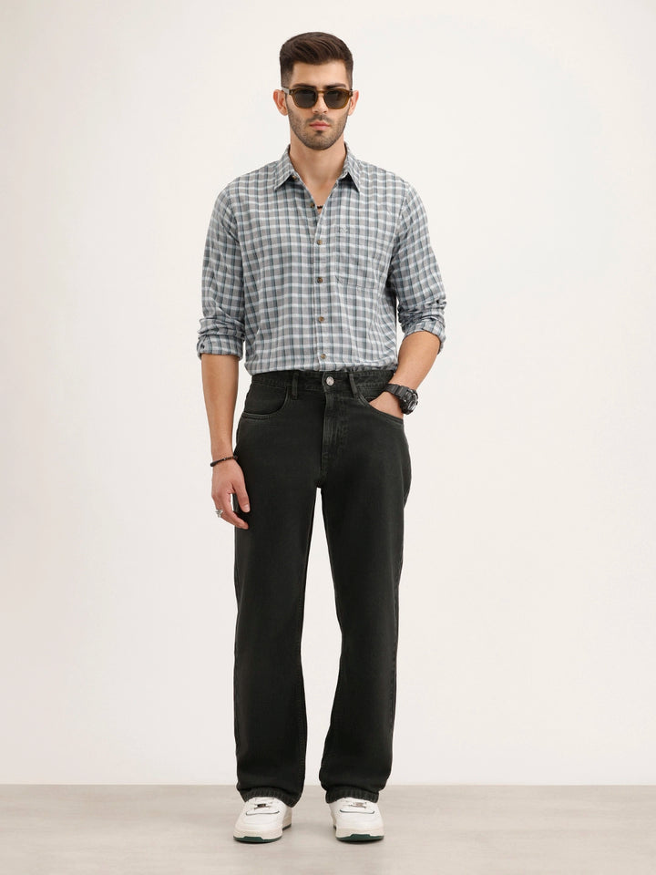 Regular Fit Checkered Shirt | Green