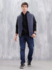 Men's Solid Casual Puffer Jacket  | Navy Blue