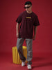 Snooze Oversized Maroon T-Shirt