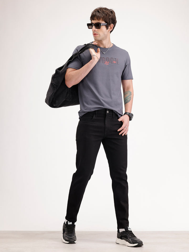 Solid Skinny Crop Denim Jeans | Black