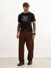 Slim Fit Placement Printed T-Shirt | Black