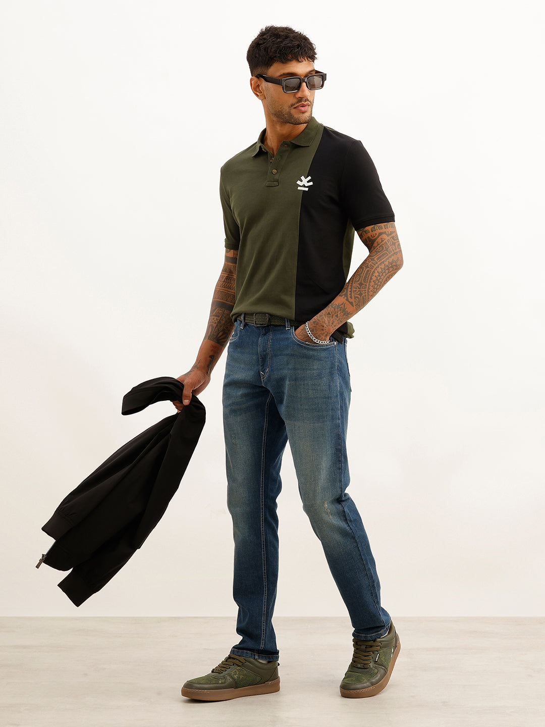 Classic Cut & Sew Polo T-Shirt | Olive