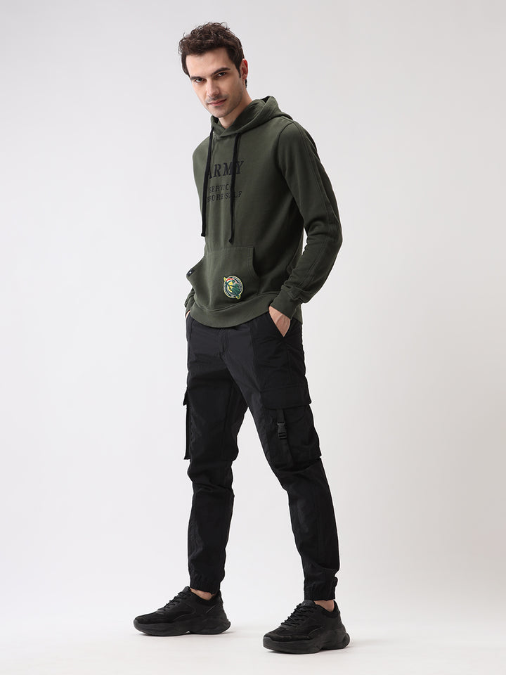 Black Nylon Cargo Jogger