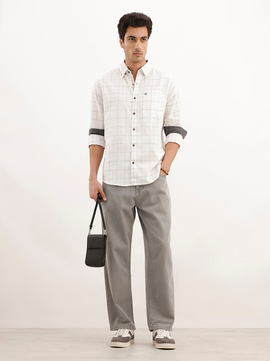 Classic Checkered Regular Fir Shirt | White