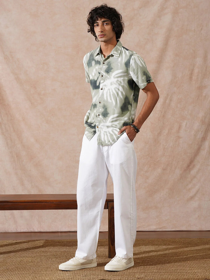 Loose Fit Cotton Trouser | White