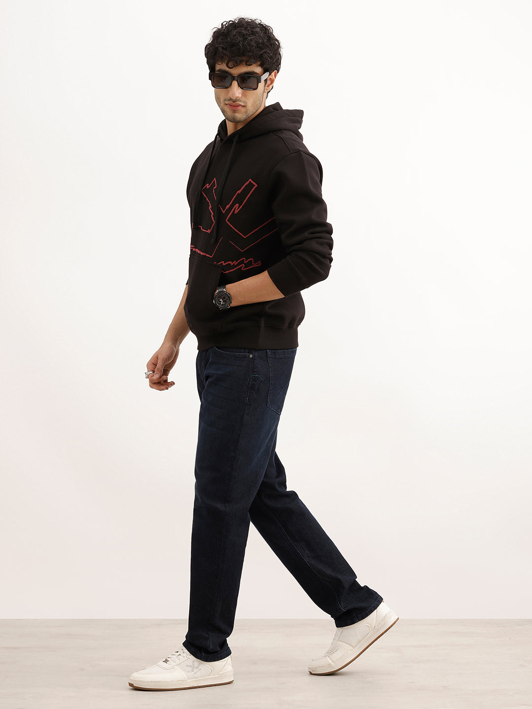 Classic Puff Printed Hooded Sweatshirt | Black