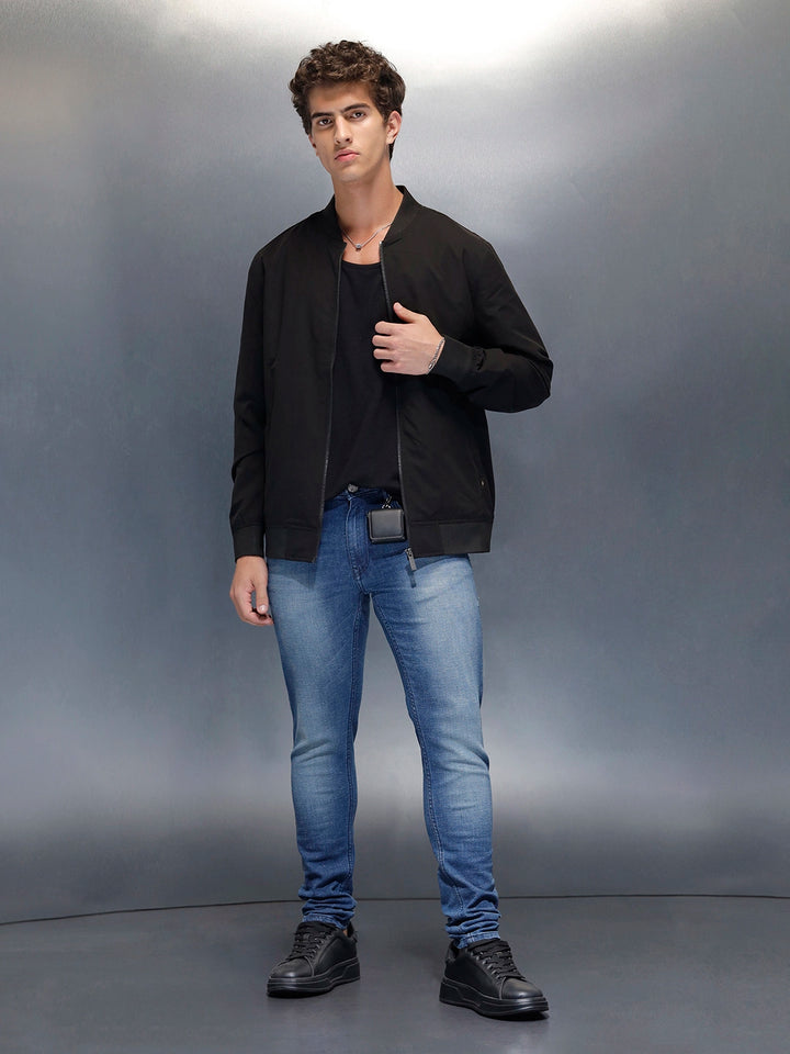 Men's casual skinny fit jeans  | Blue