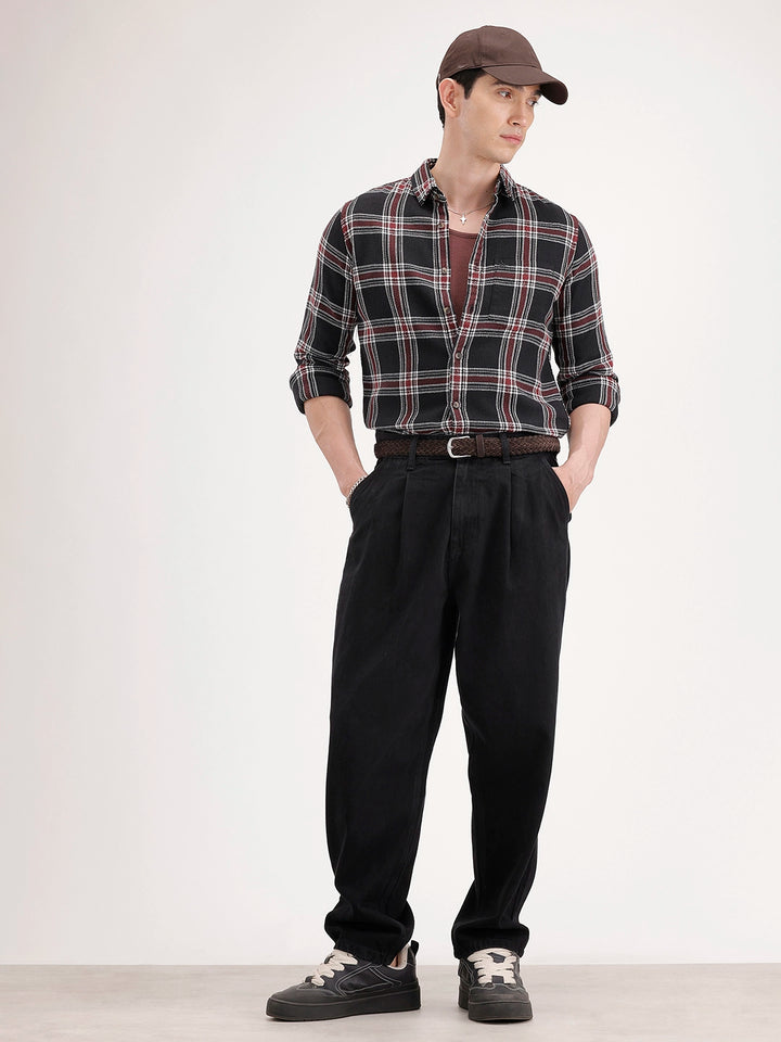 Classic Barrel Fit Denim Jeans | Black