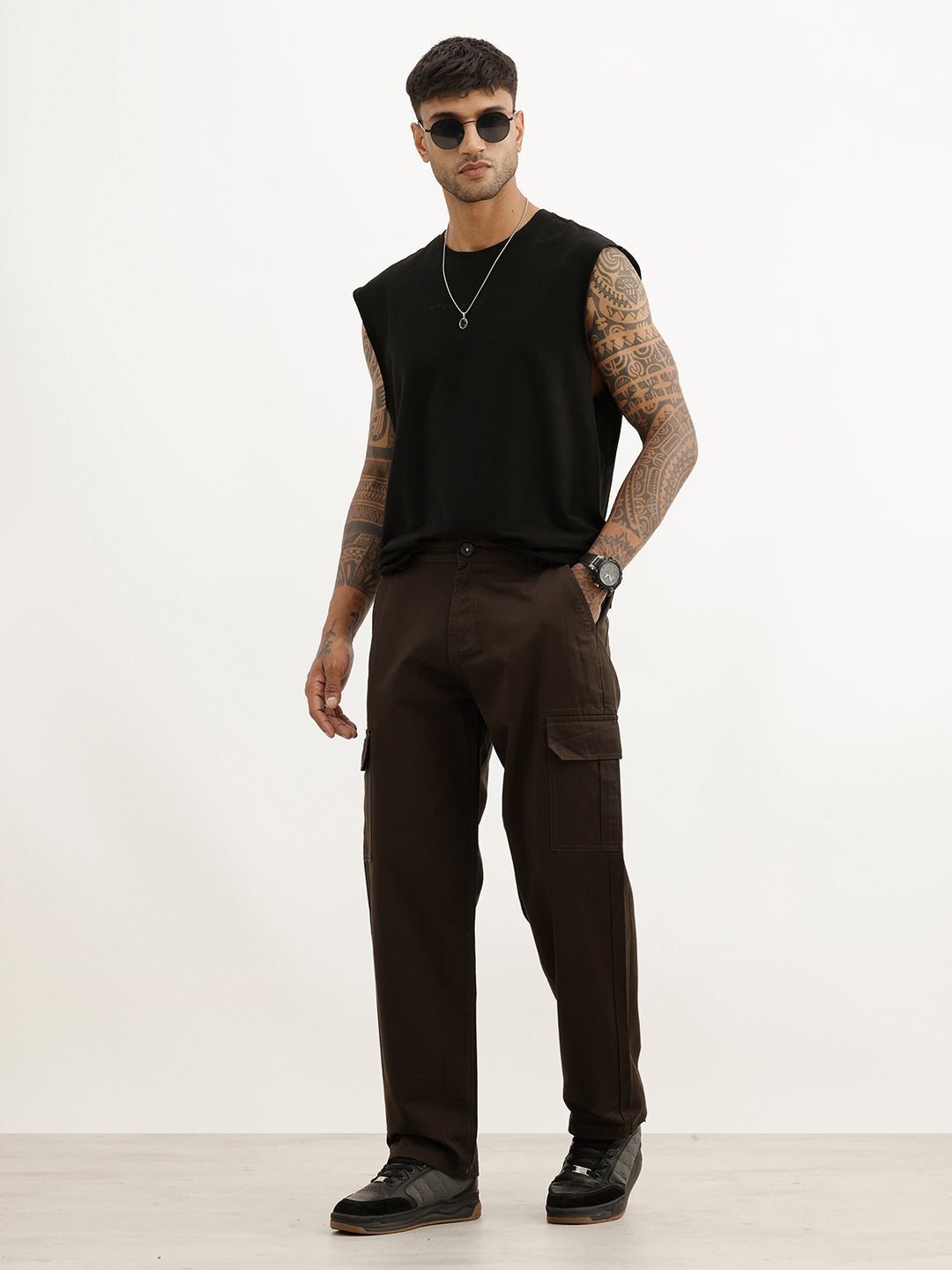 Classic Solid Cargo Trouser | Dark Grey
