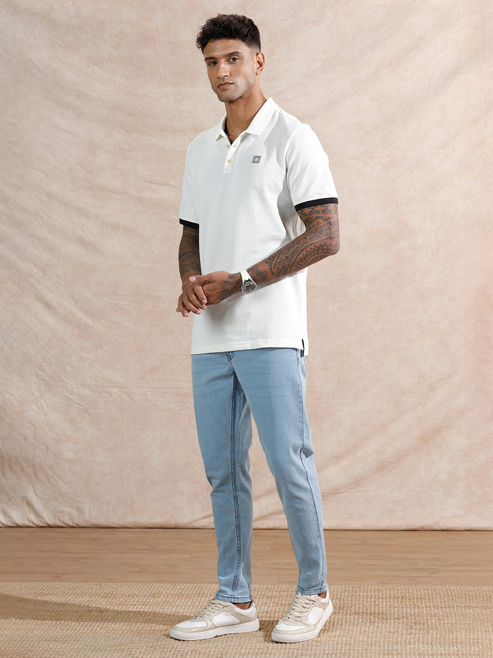 Heavy Fade Skinny Crop Jeans | Light Blue