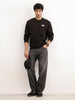 Classic Placement Patch Detail Sweatshirt | Black