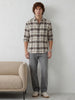 Comfort Fit Checkered Shirt | Off White