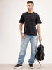 Placement Printed T-Shirt | Black