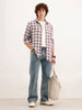 Slim Fit Checkered Shirt  | Brown