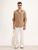 Slim Fit Striped Shirt | Khaki