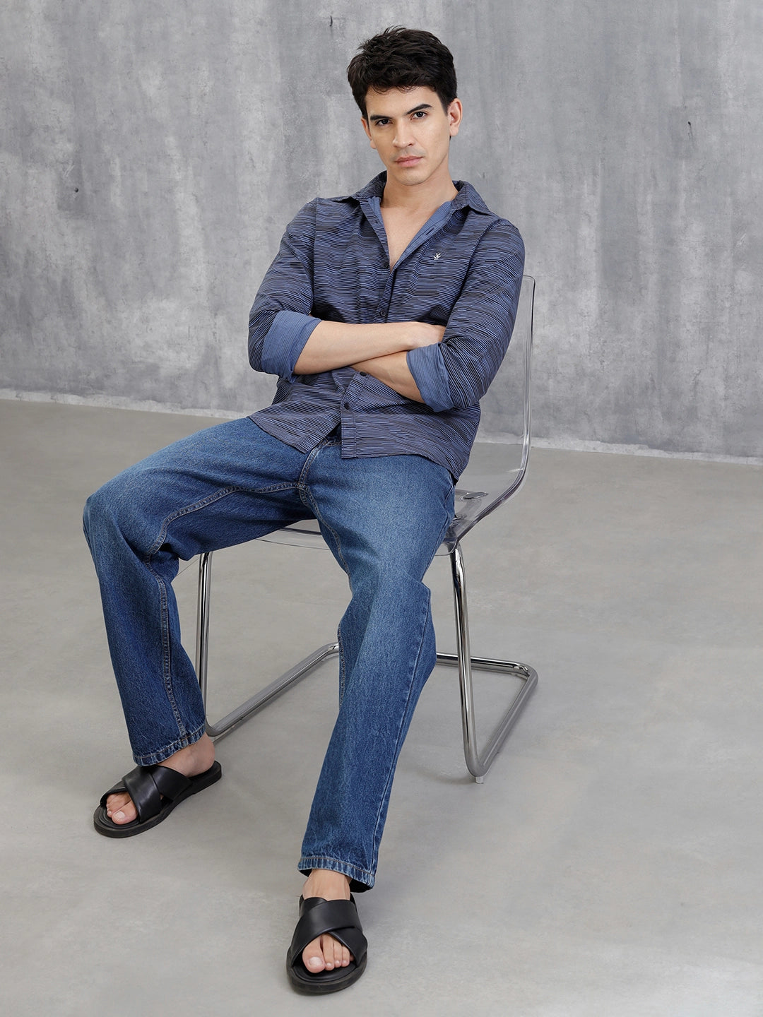 Striped AOP Shirt | Blue
