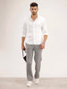 Solid Slim Fit 100% Cotton Shirt | White