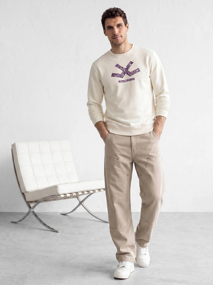 Comfort Fit Placement Printed T-Shirt | Off White