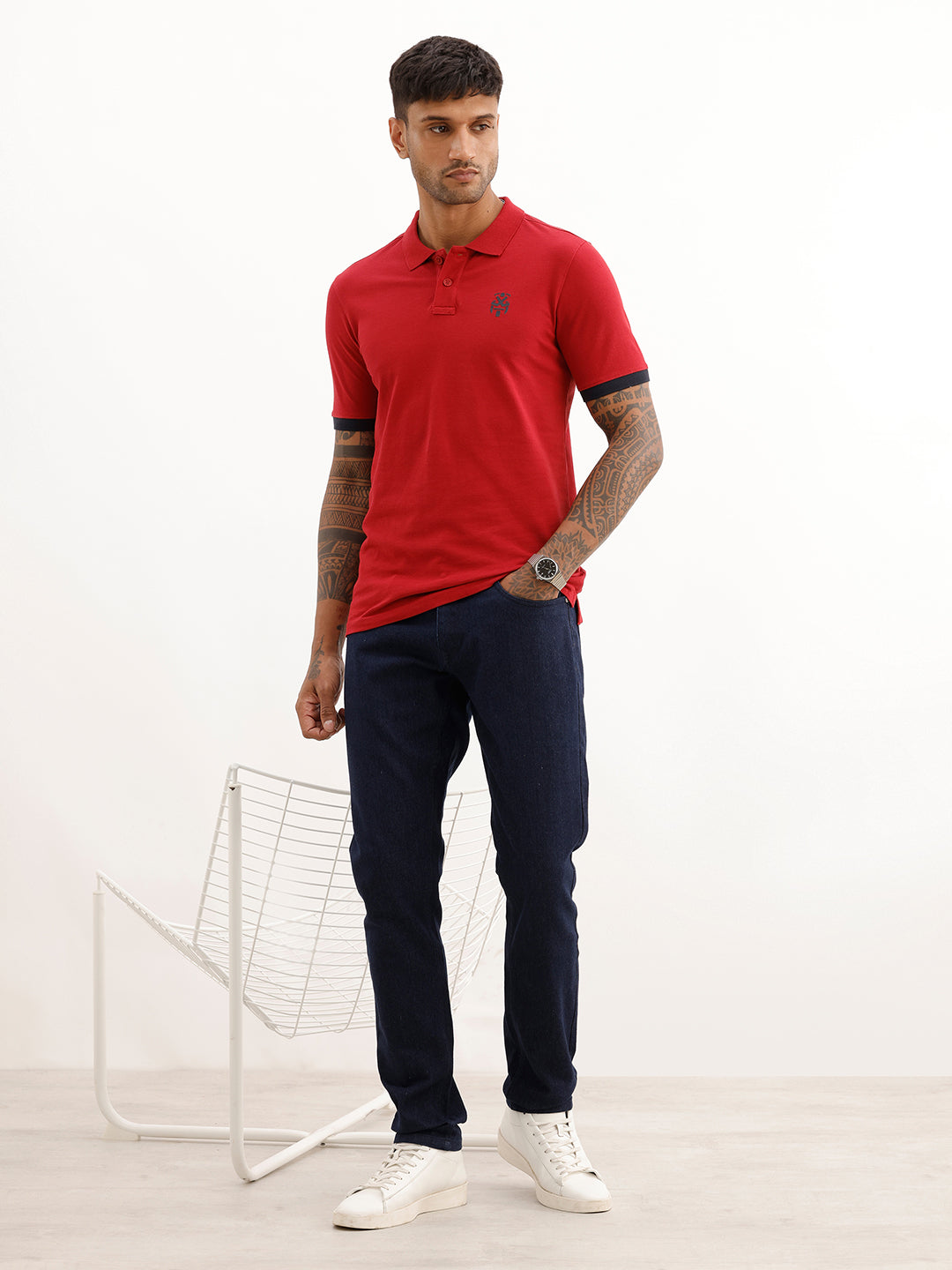 Solid Slim Fit Denim Jeans | Dark Blue