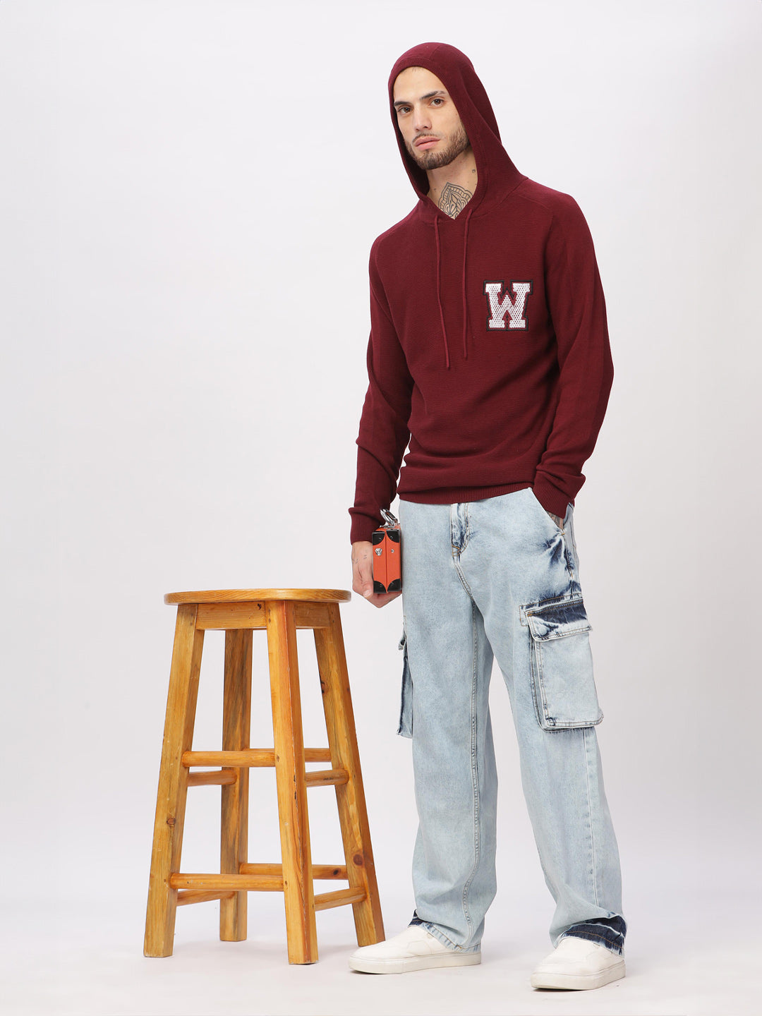 Branded Varsity Hooded Sweater