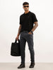 Solid Slim Fit Polo T-Shirt | Black