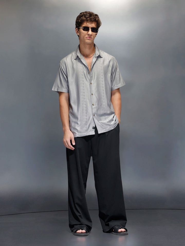 Men's Casual Regular Fit Half Sleeve Shirt  |  Grey