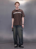 Placement Printed Oversized T-Shirt | Dark Brown