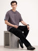 Oversized Popcorn Textured Cut & Sew T-Shirt | Dark Grey