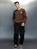 Men's loose fit trouser with draw string in the hem  | Black
