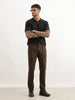 Solid Slim Fit Pleated Trouser | Olive