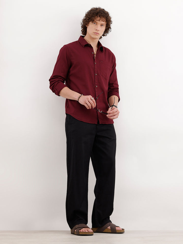 Loose Fit Casual Wear Trousers | Black