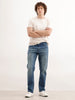 Straight Fit Faded Denim Jeans  | Light Blue