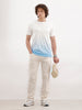 Placement Printed Slim Fit T-Shirt | White