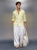 Solid Textured Full Sleeve Shirt   |  Yellow