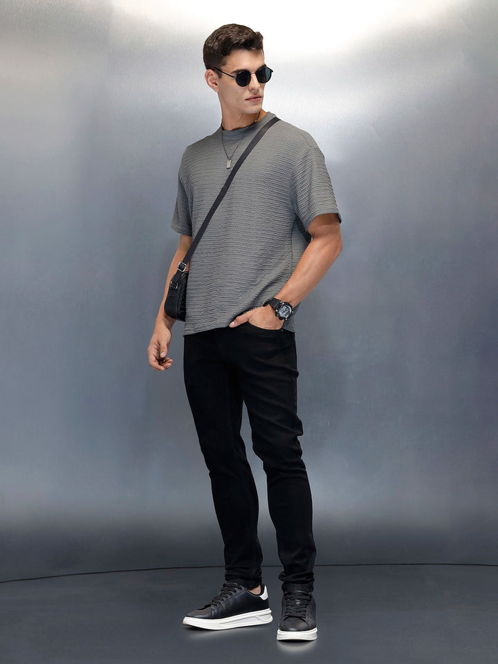 Men's Casual Slim Tapered Fit Jeans | Black