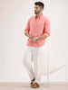Regular Fit Solid Cotton Shirt | Pink