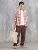 Brushed Herringbone Flannel Check Shirt In Regular Fit | Pink