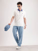 Jacquard Collar Polo T-Shirt  | Off White