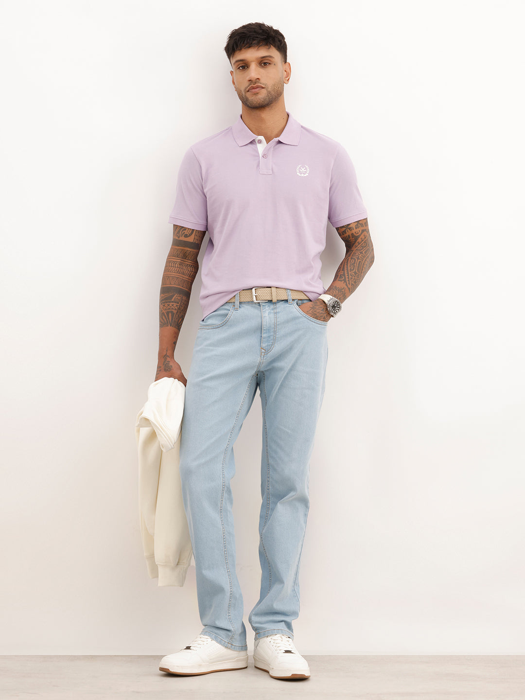 Solid Slim Fit Polo T-Shirt | Purple