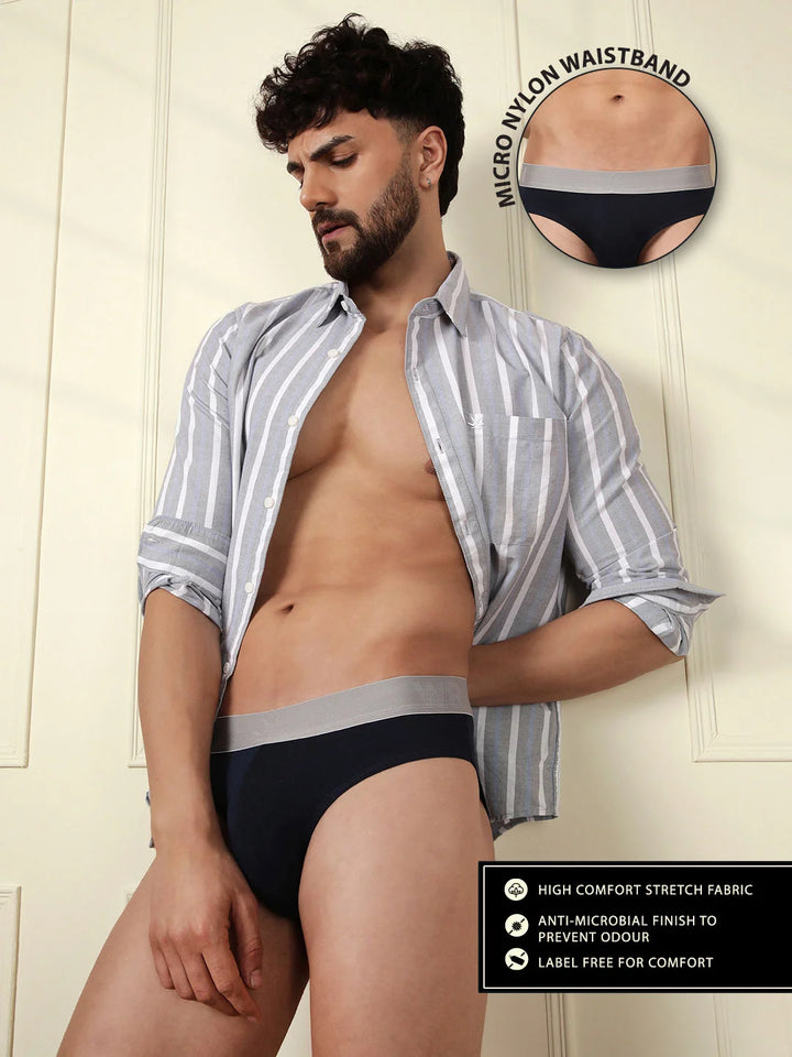Cotton Spandex Solid 2-Pack Briefs