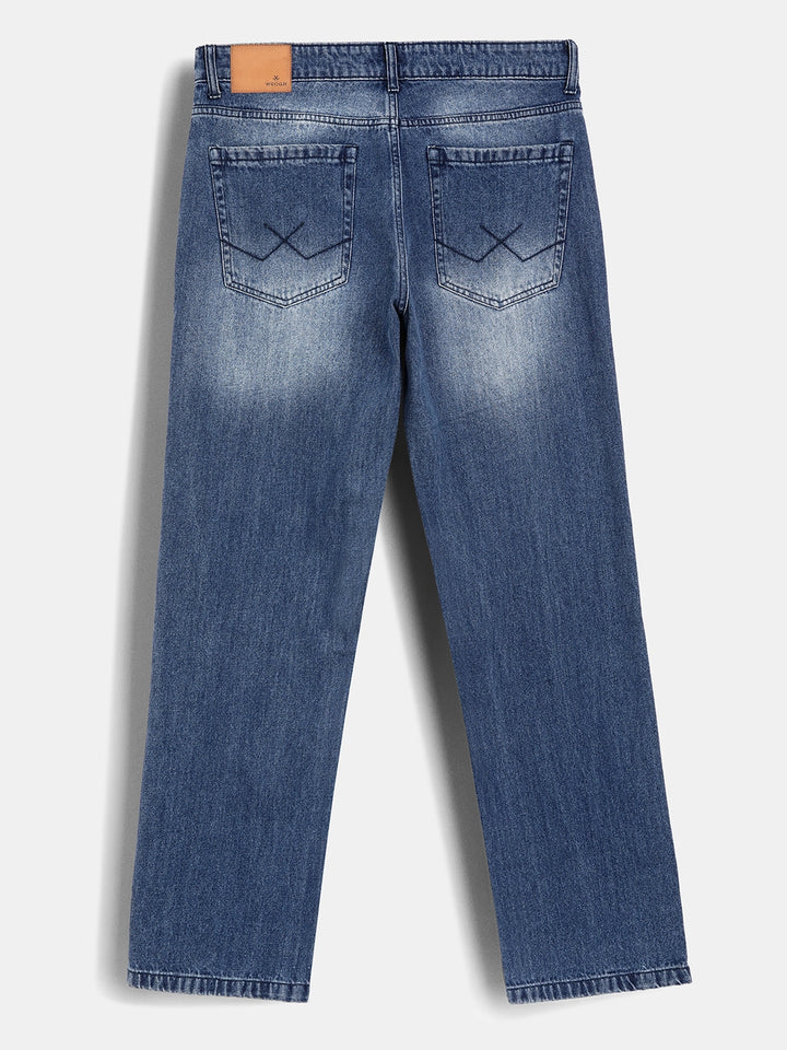 Anti Fit Faded Denim Jeans  | Light Blue